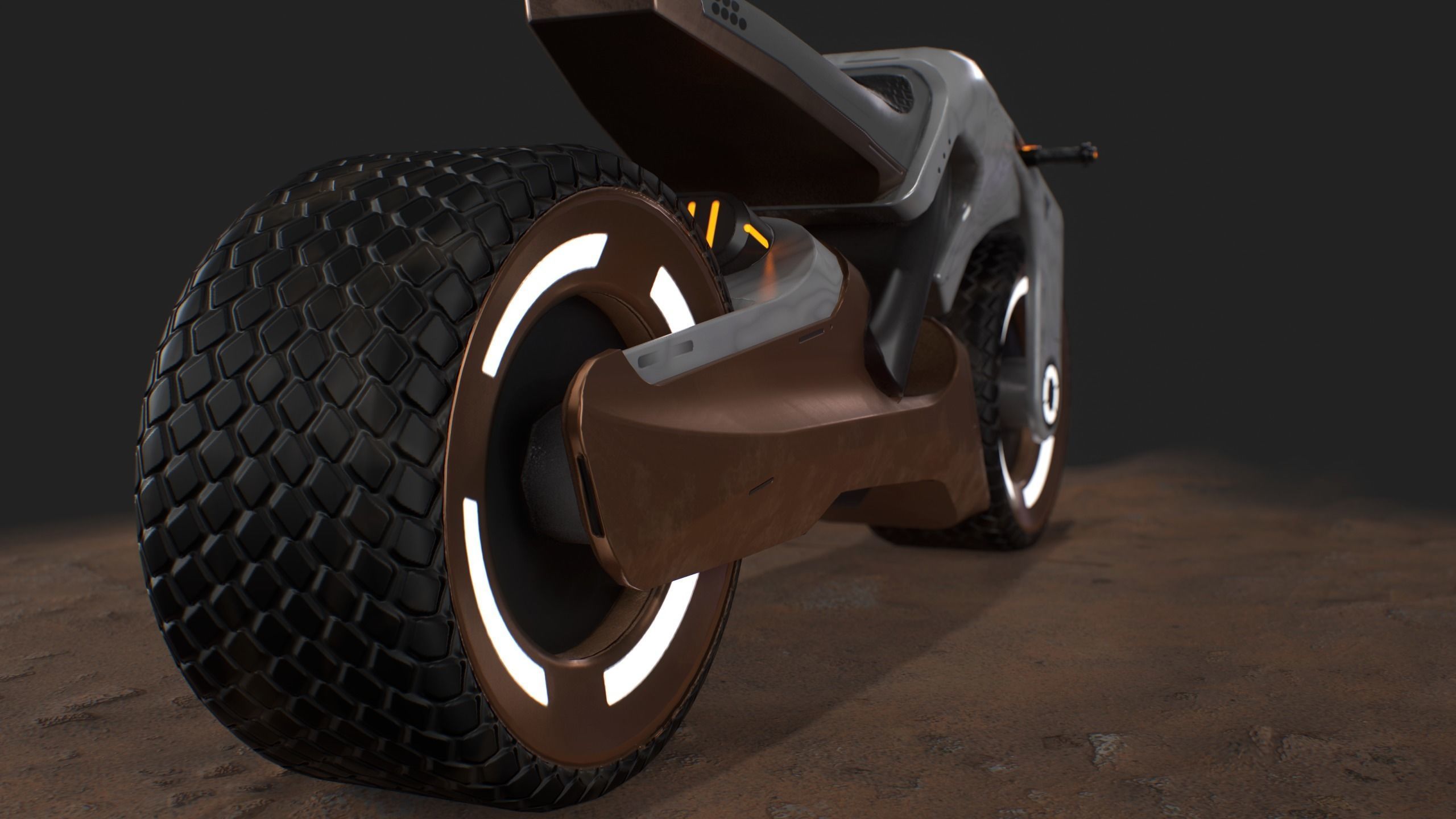 Sci-fi Motorbike LowPoly Low-poly 3D model_7