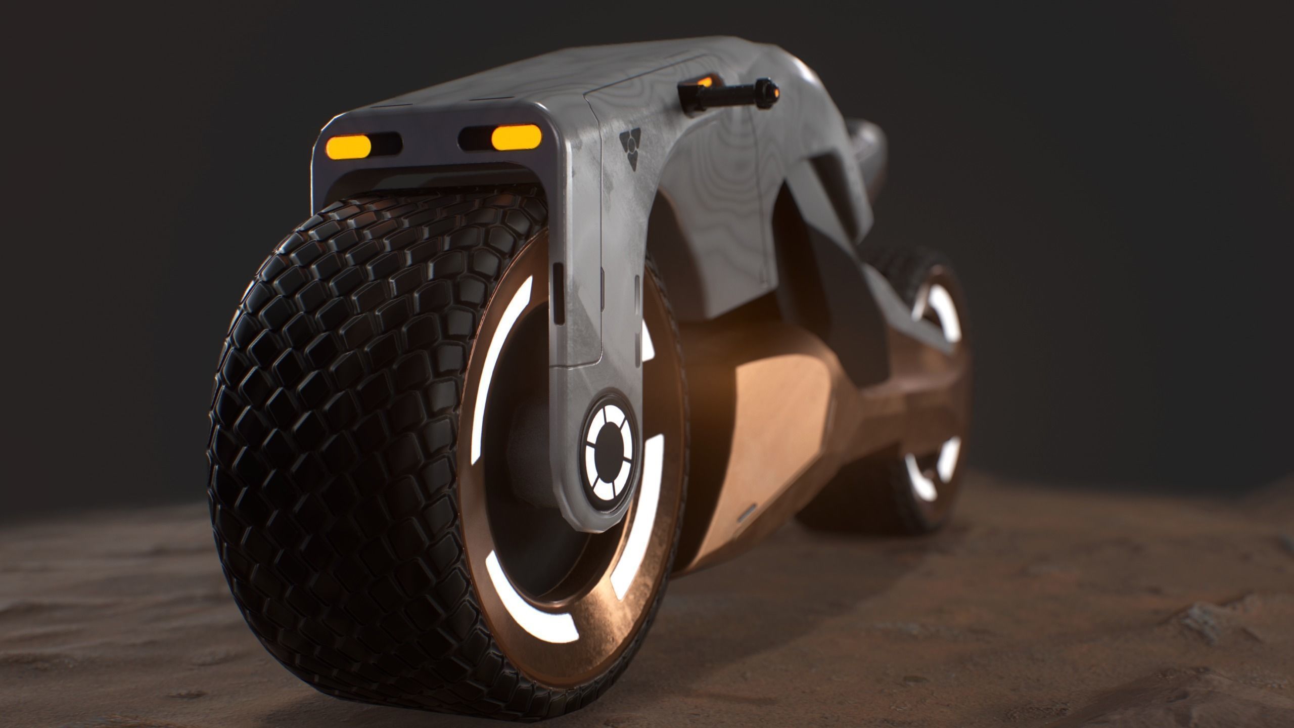 Sci-fi Motorbike LowPoly Low-poly 3D model_6