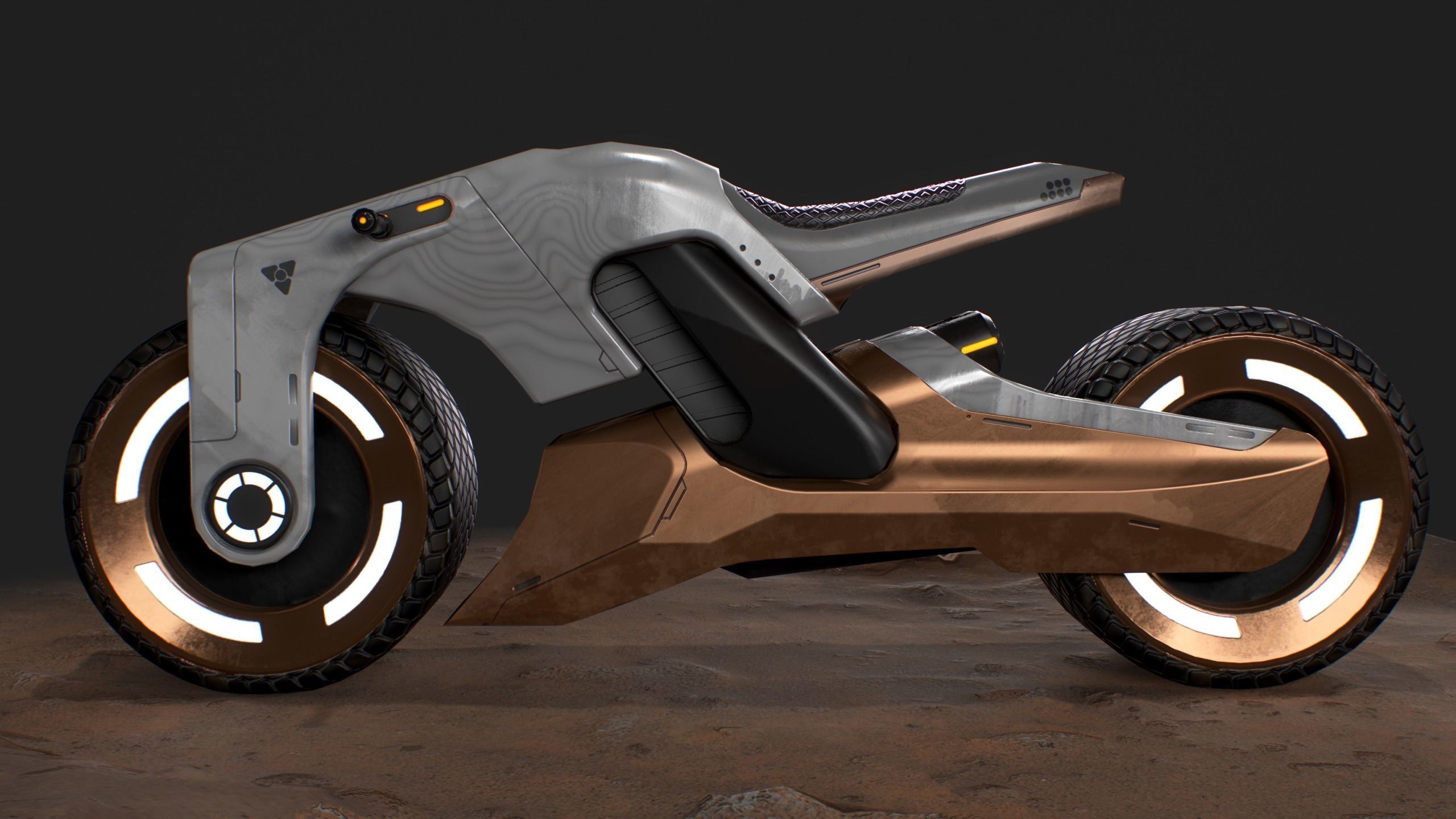Sci-fi Motorbike LowPoly Low-poly 3D model_3