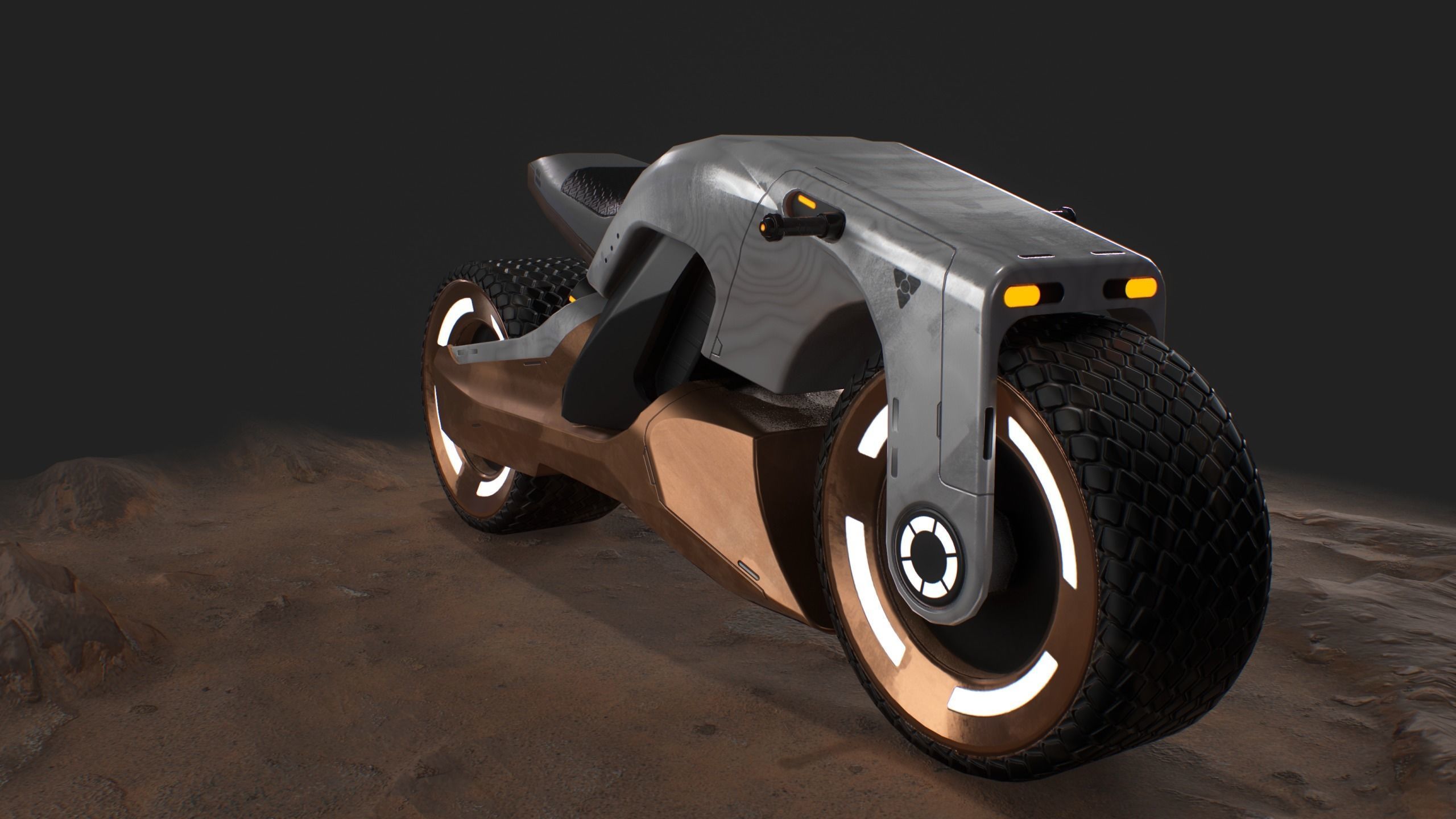 Sci-fi Motorbike LowPoly Low-poly 3D model_2