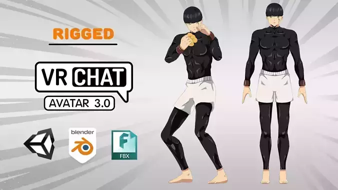 Mash Burnedead VRChat Avatar and Rigify  - Mashle Low-poly 3D model