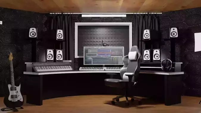 Recording booth Music Studio 3D model