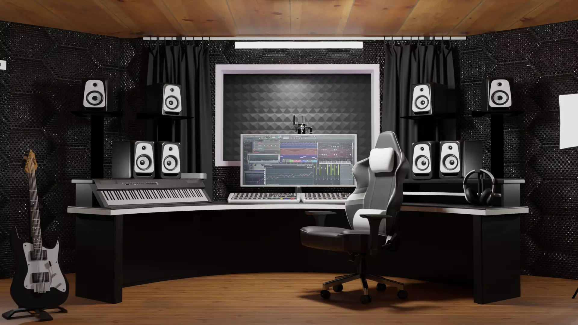 Recording booth Music Studio 3D model_0