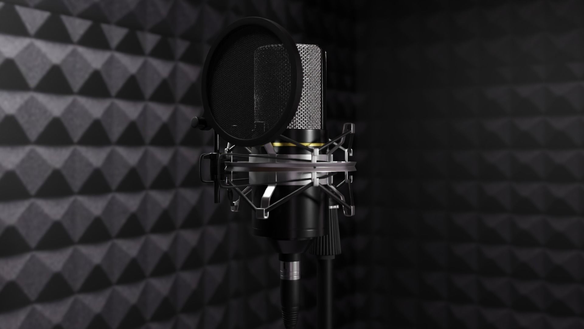 Recording booth Music Studio 3D model_4