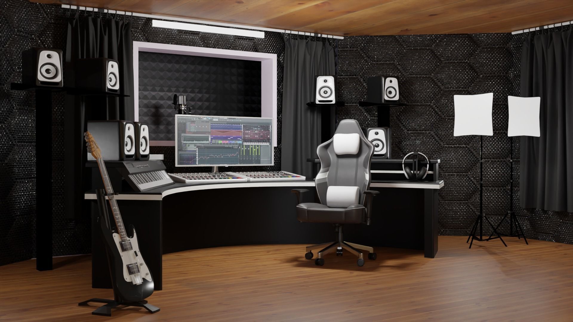 Recording booth Music Studio 3D model_18