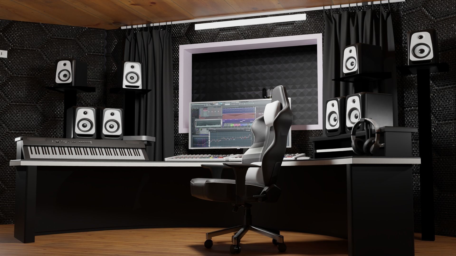 Recording booth Music Studio 3D model_7