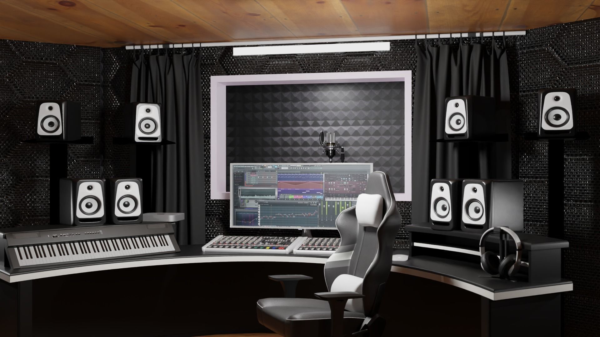 Recording booth Music Studio 3D model_10