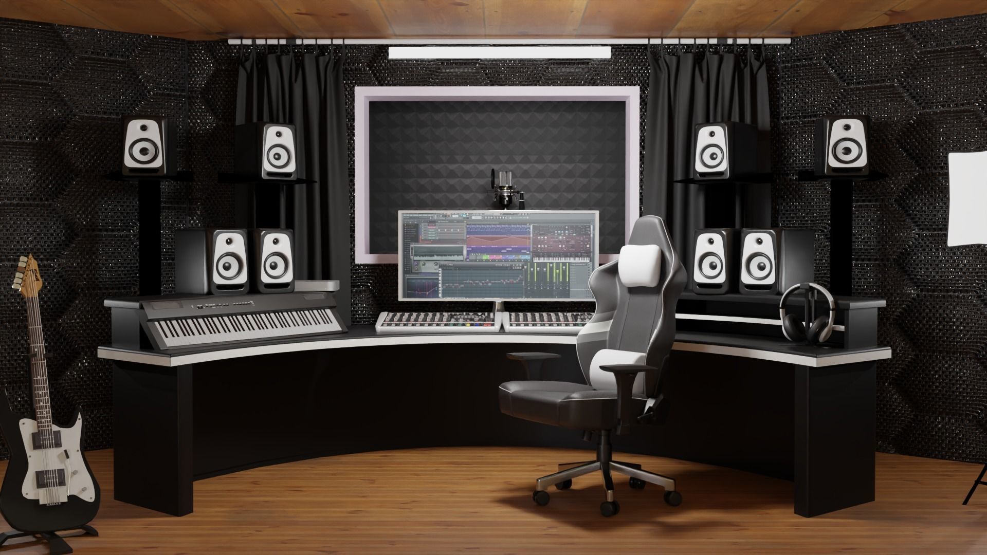 Recording booth Music Studio 3D model_20
