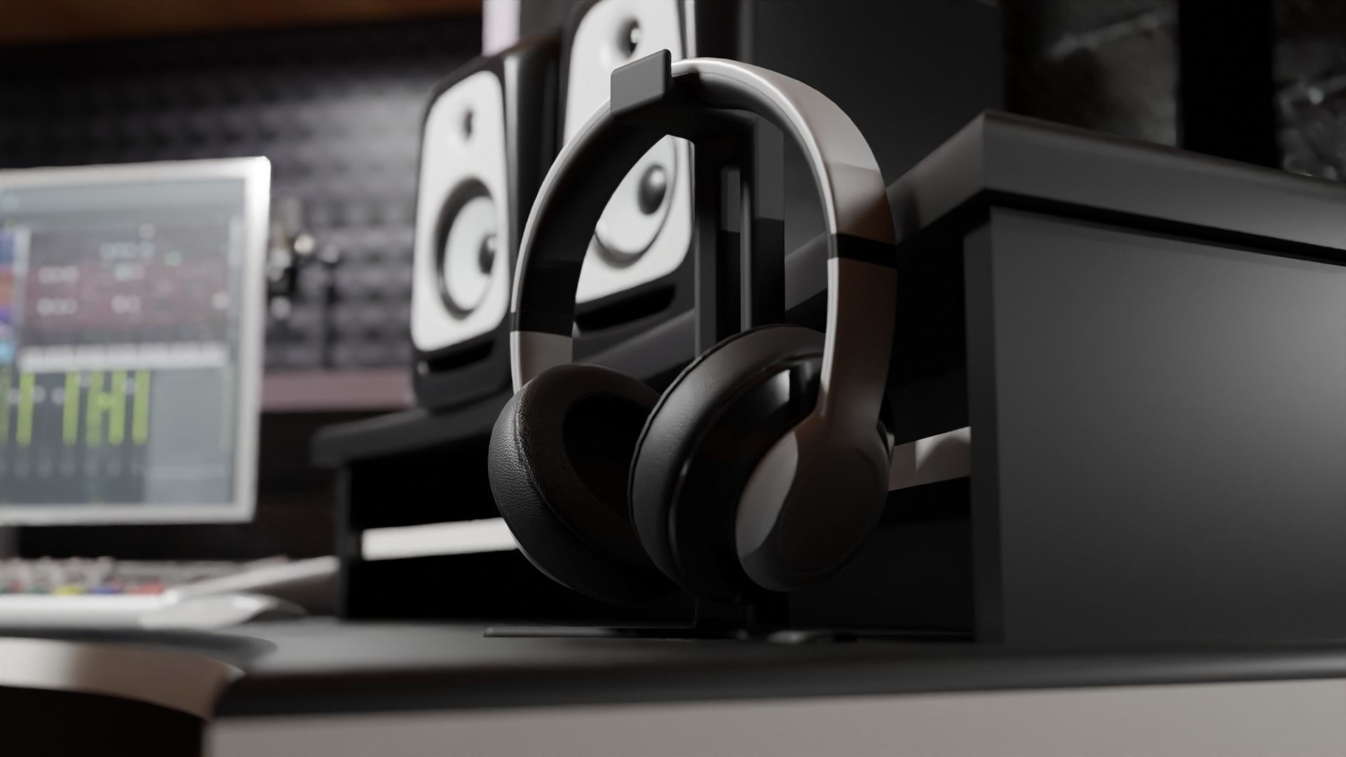 Recording booth Music Studio 3D model_5