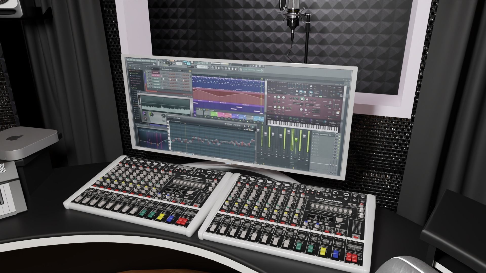 Recording booth Music Studio 3D model_3