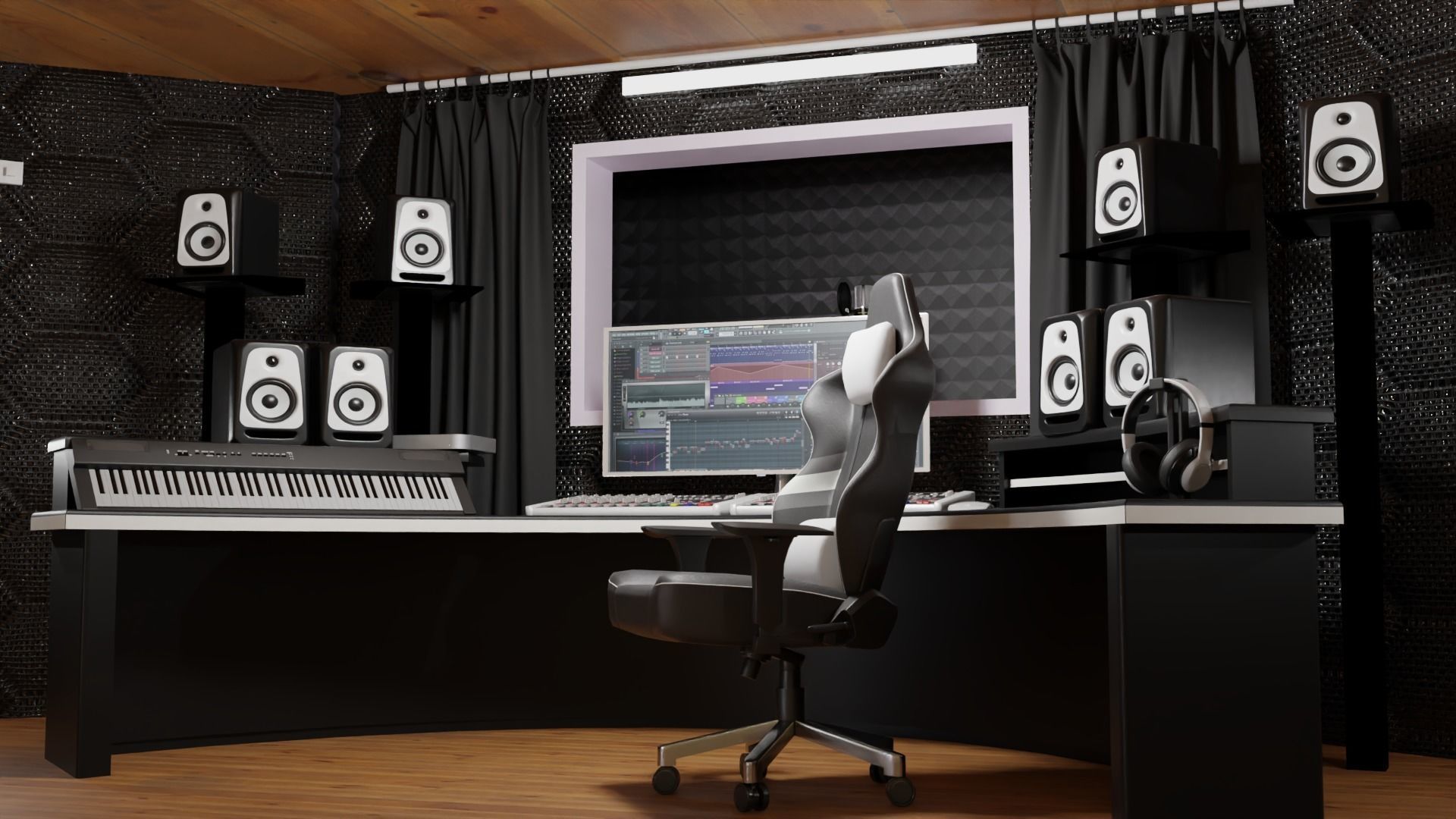 Recording booth Music Studio 3D model_19
