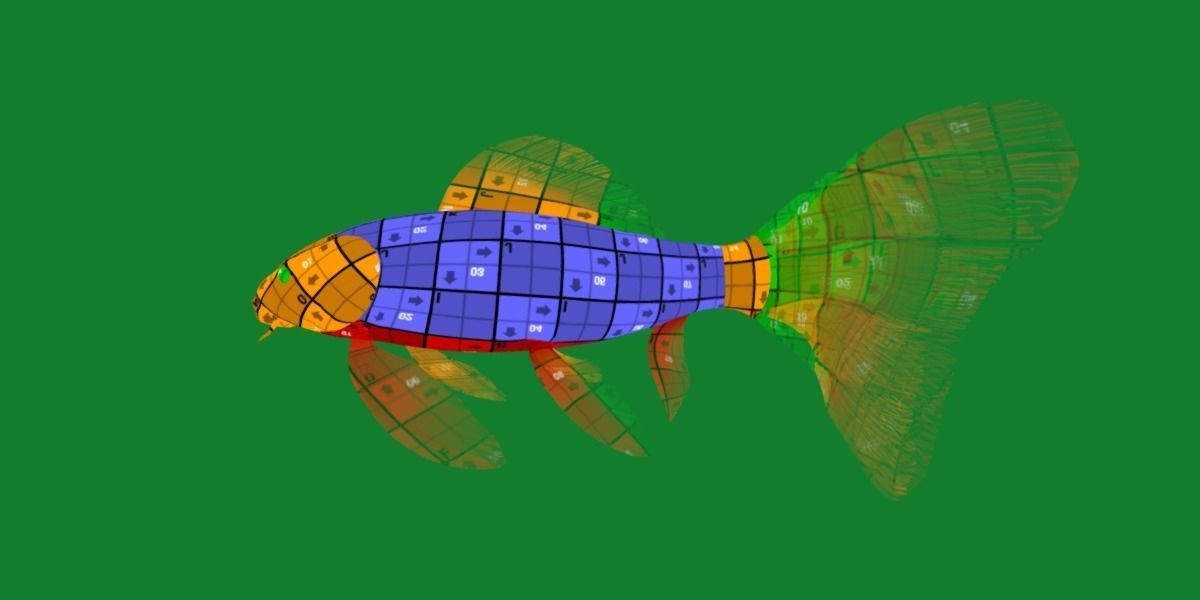 Butterfly Koi Fish Low-poly 3D model_19