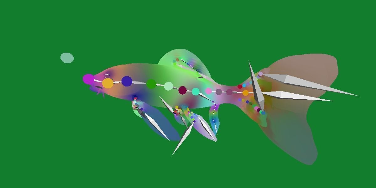 Butterfly Koi Fish Low-poly 3D model_28