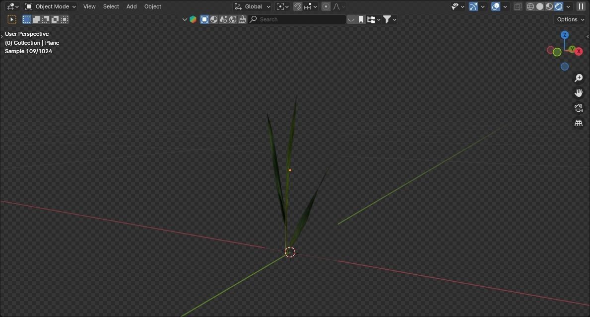 green grass Low-poly 3D model_3