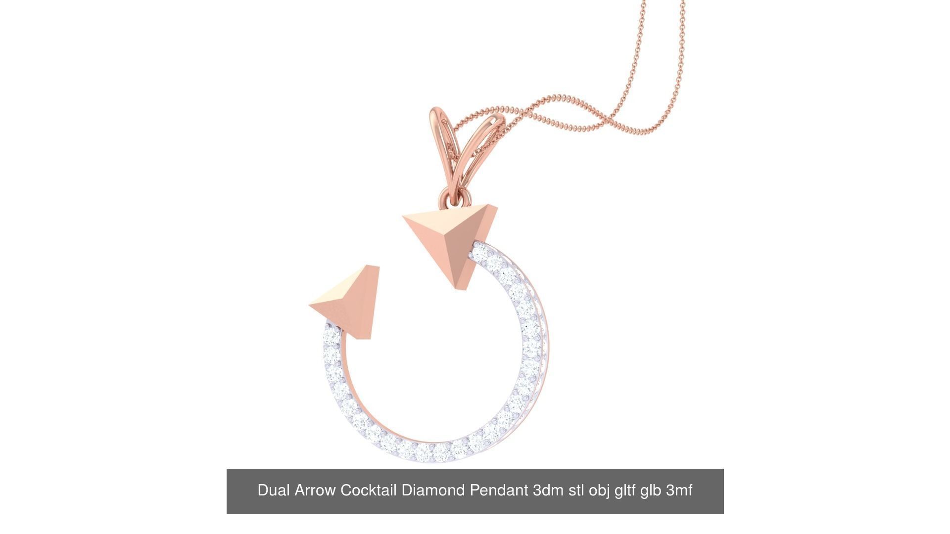 24 Arrow Ring Pendant Bracelet 3dm stl renders 3D Model Collection_13