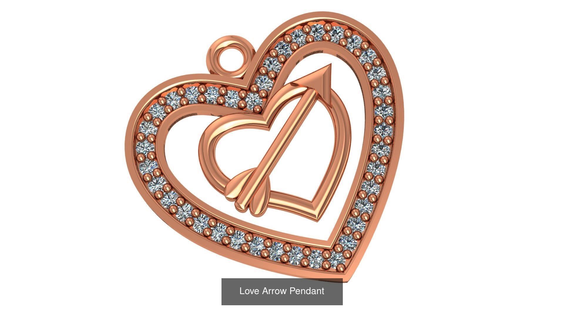 24 Arrow Ring Pendant Bracelet 3dm stl renders 3D Model Collection_11