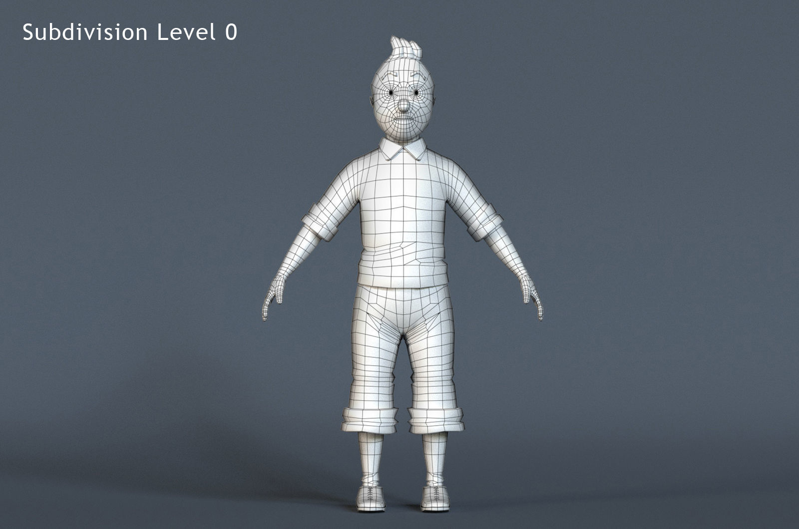 Tintin and Haddock Rig Low-poly 3D model_22