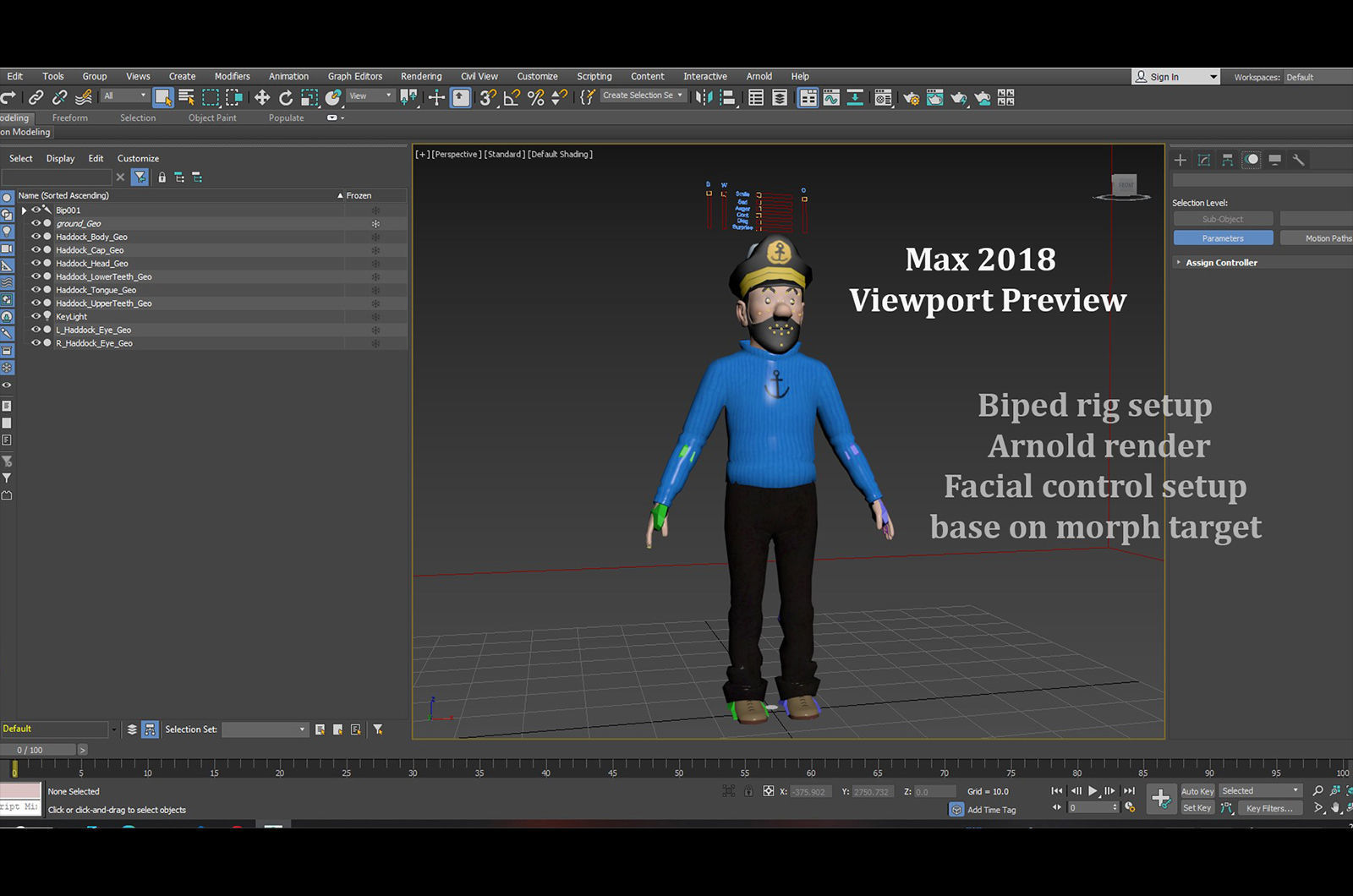 Tintin and Haddock Rig Low-poly 3D model_15
