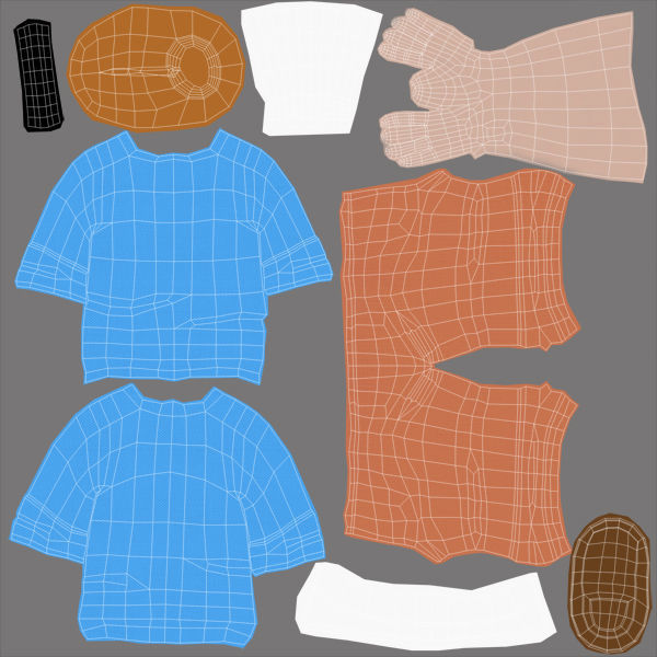 Tintin and Haddock Rig Low-poly 3D model_25