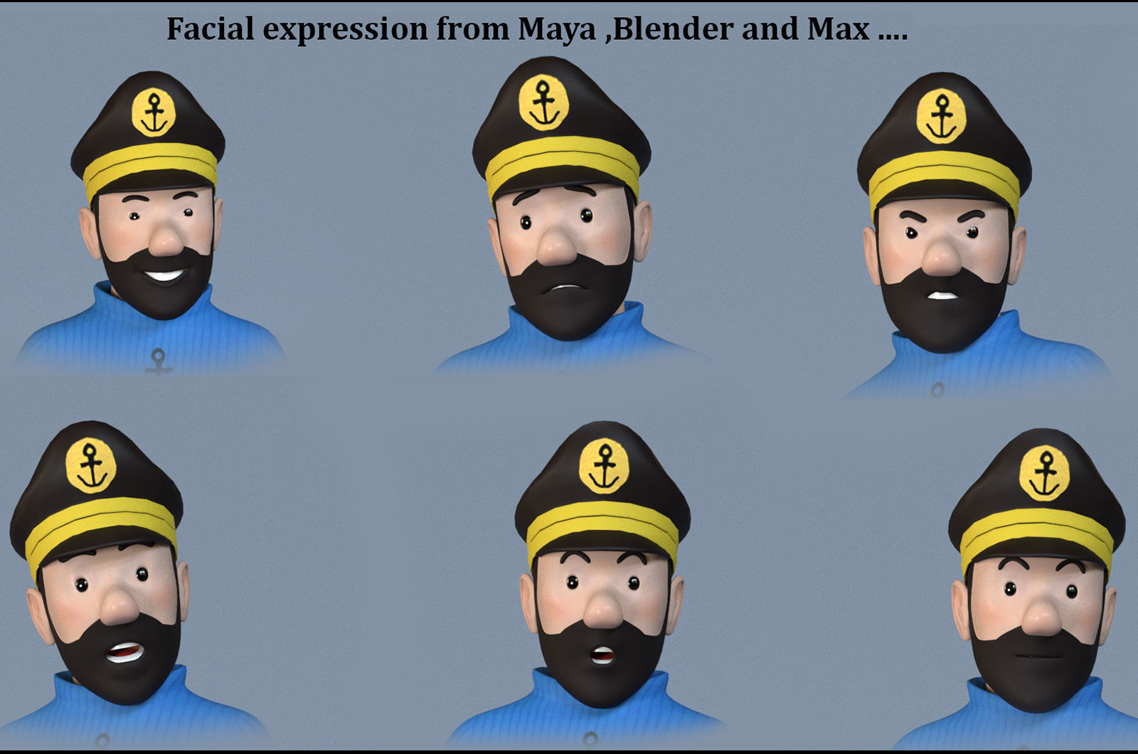 Tintin and Haddock Rig Low-poly 3D model_9