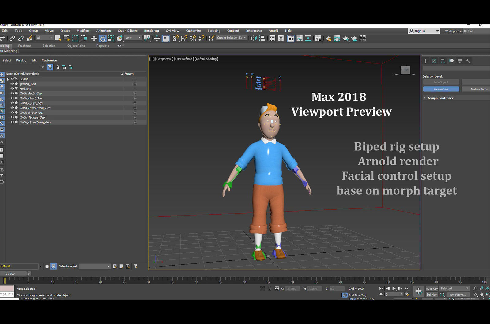 Tintin and Haddock Rig Low-poly 3D model_14