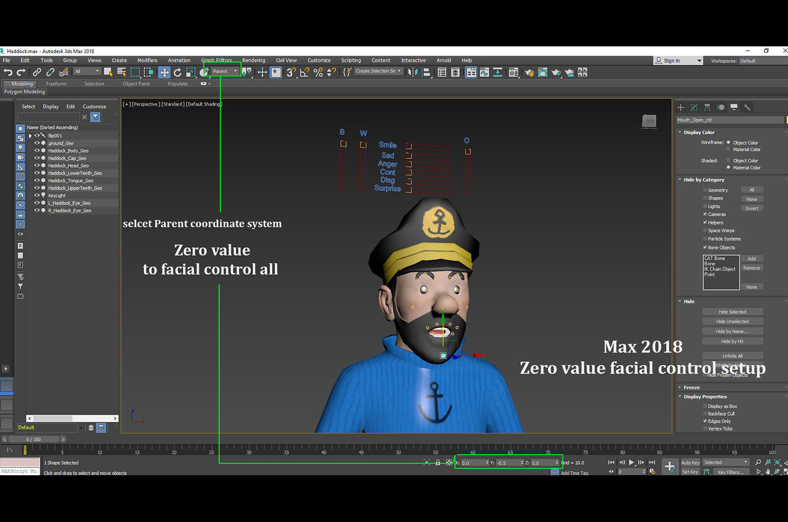 Tintin and Haddock Rig Low-poly 3D model_21