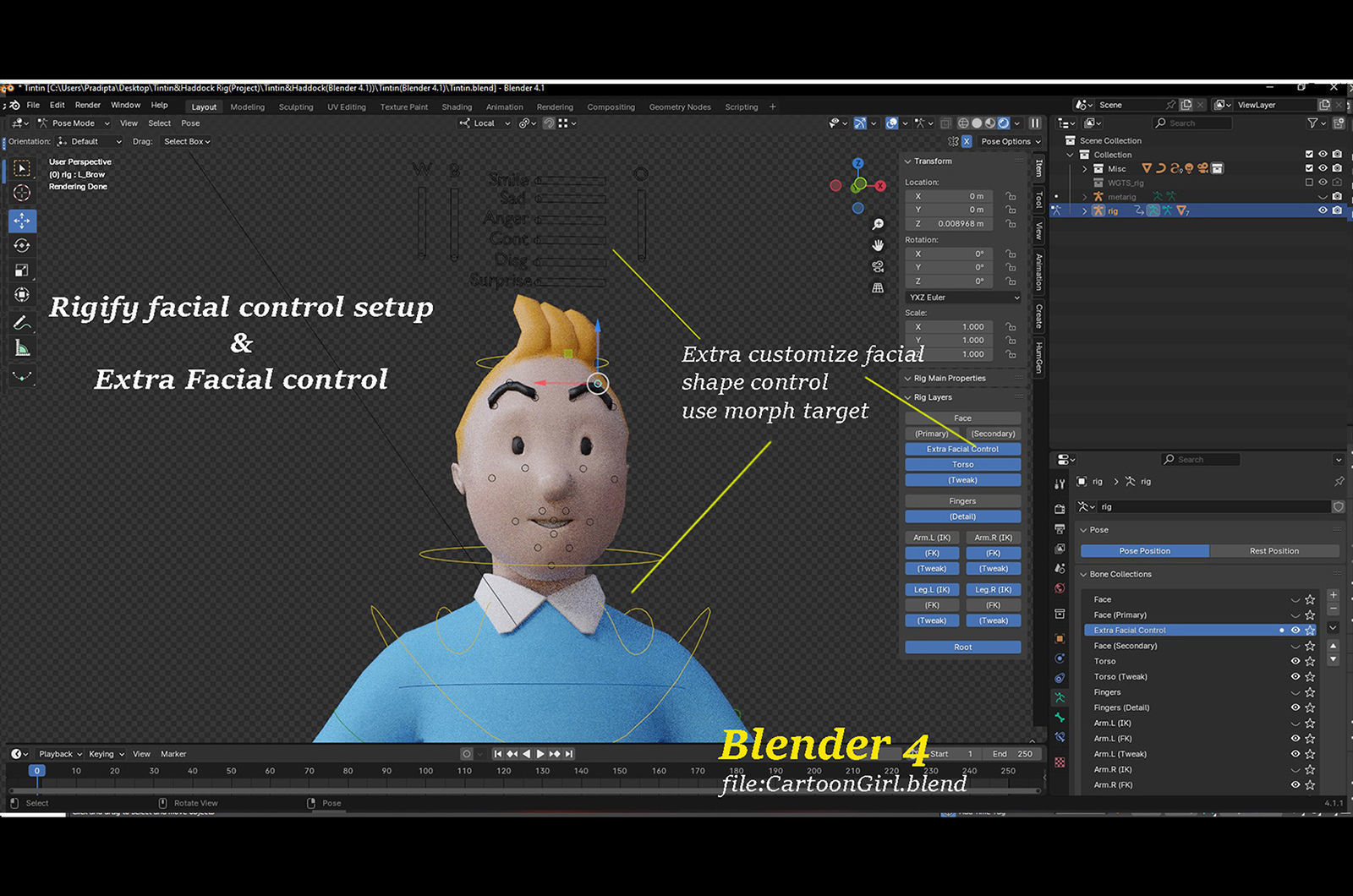 Tintin and Haddock Rig Low-poly 3D model_18