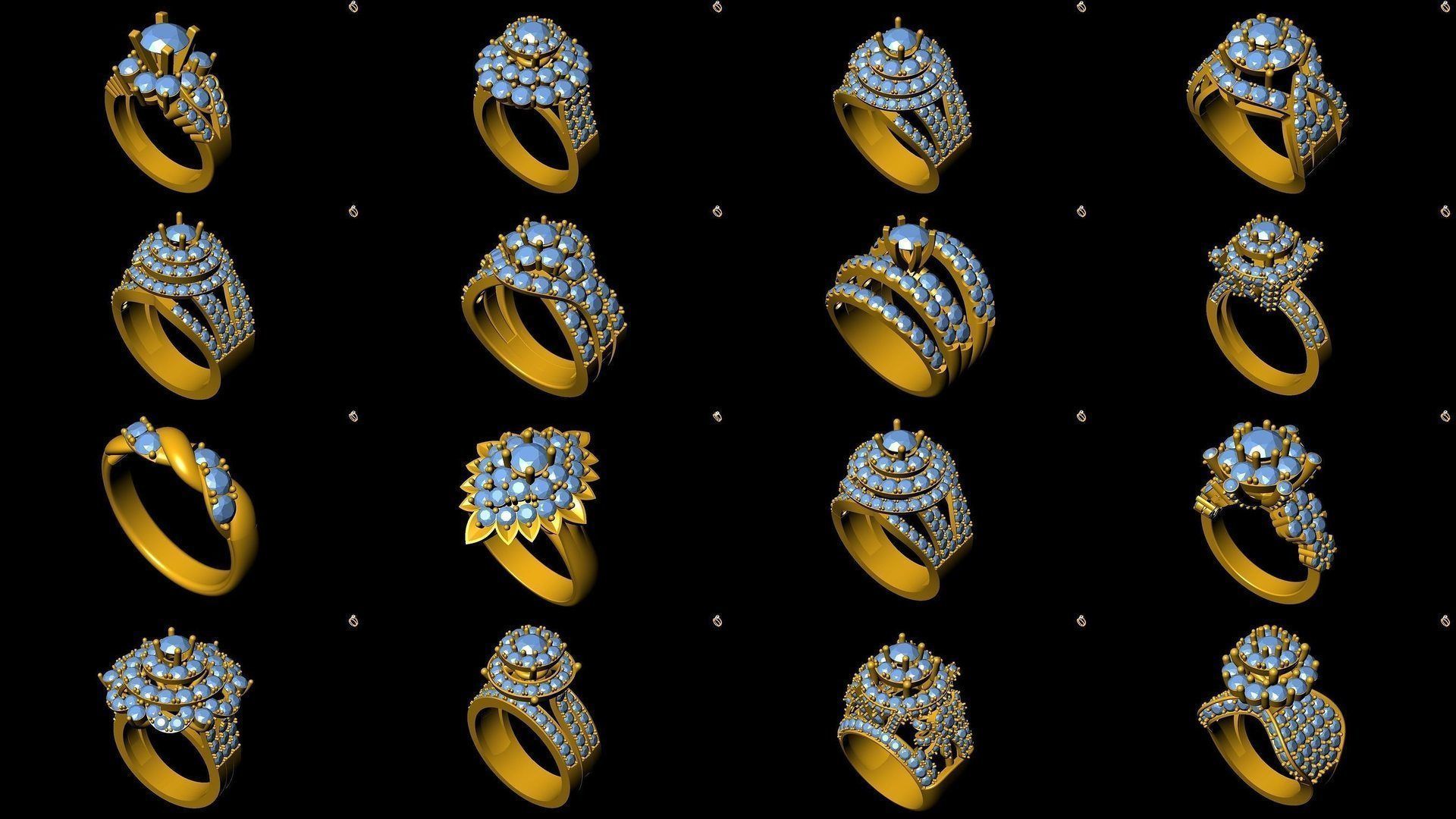 Girl Rings 3D Model Collection_9