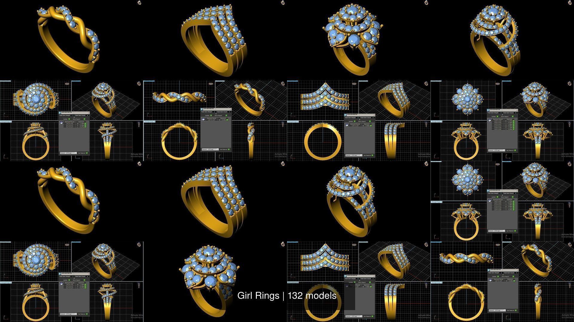 Girl Rings 3D Model Collection_16