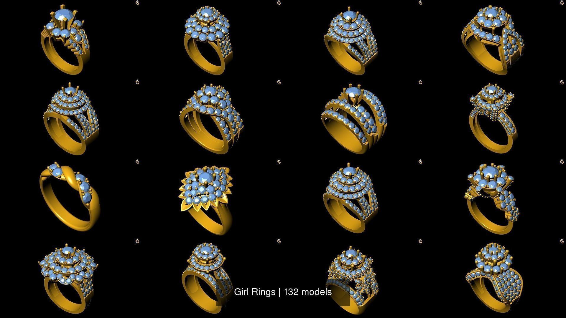 Girl Rings 3D Model Collection_10