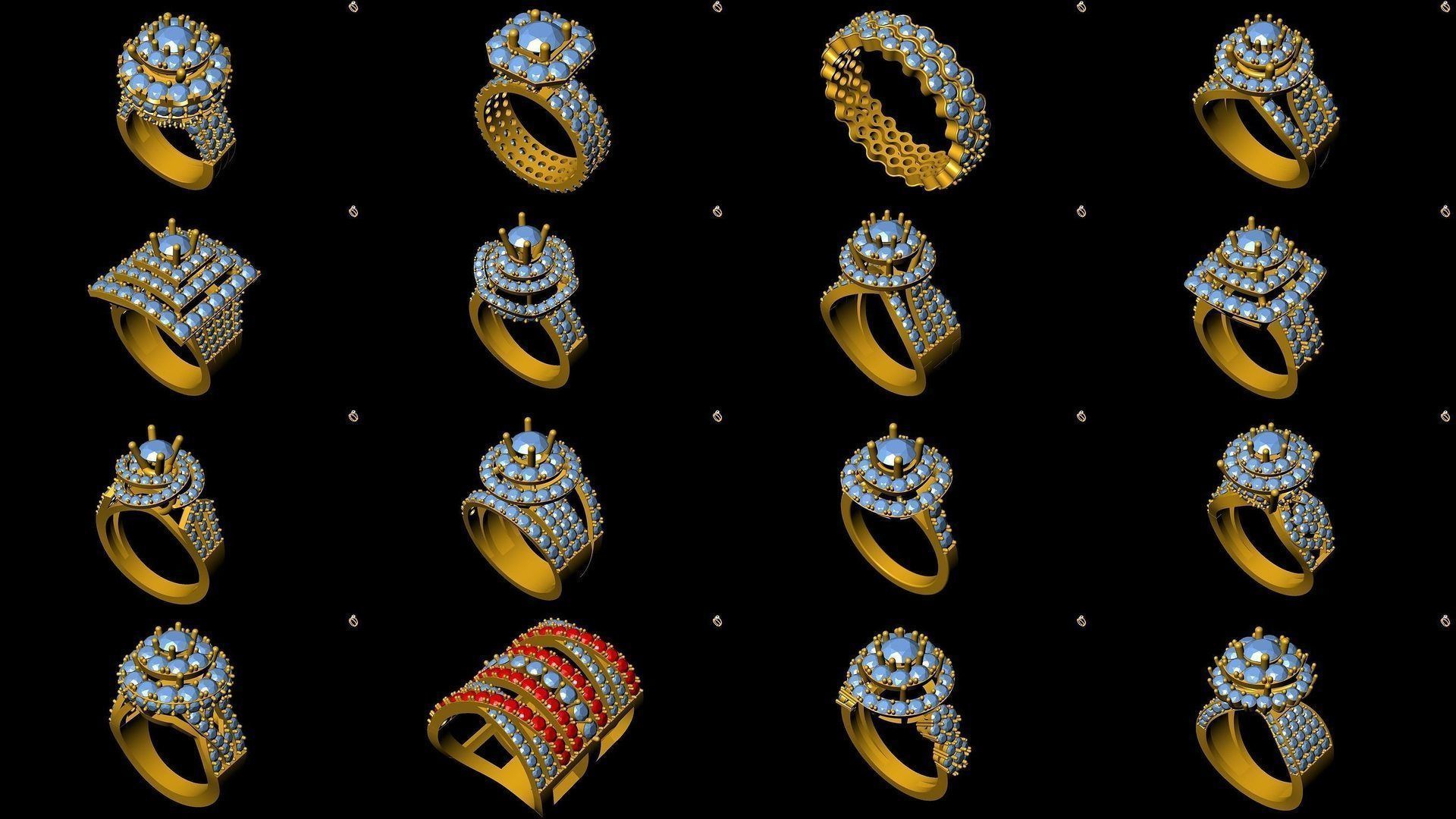 Girl Rings 3D Model Collection_11