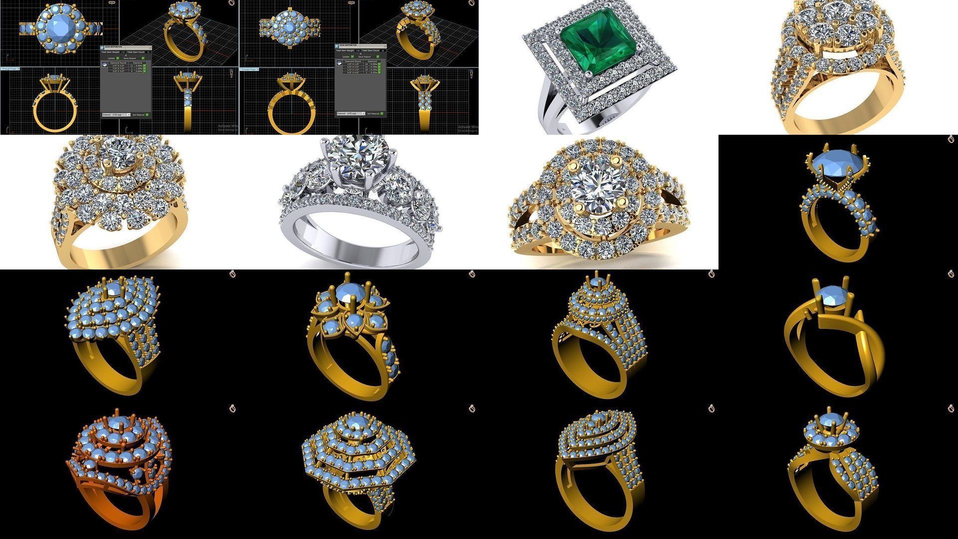 Girl Rings 3D Model Collection_1