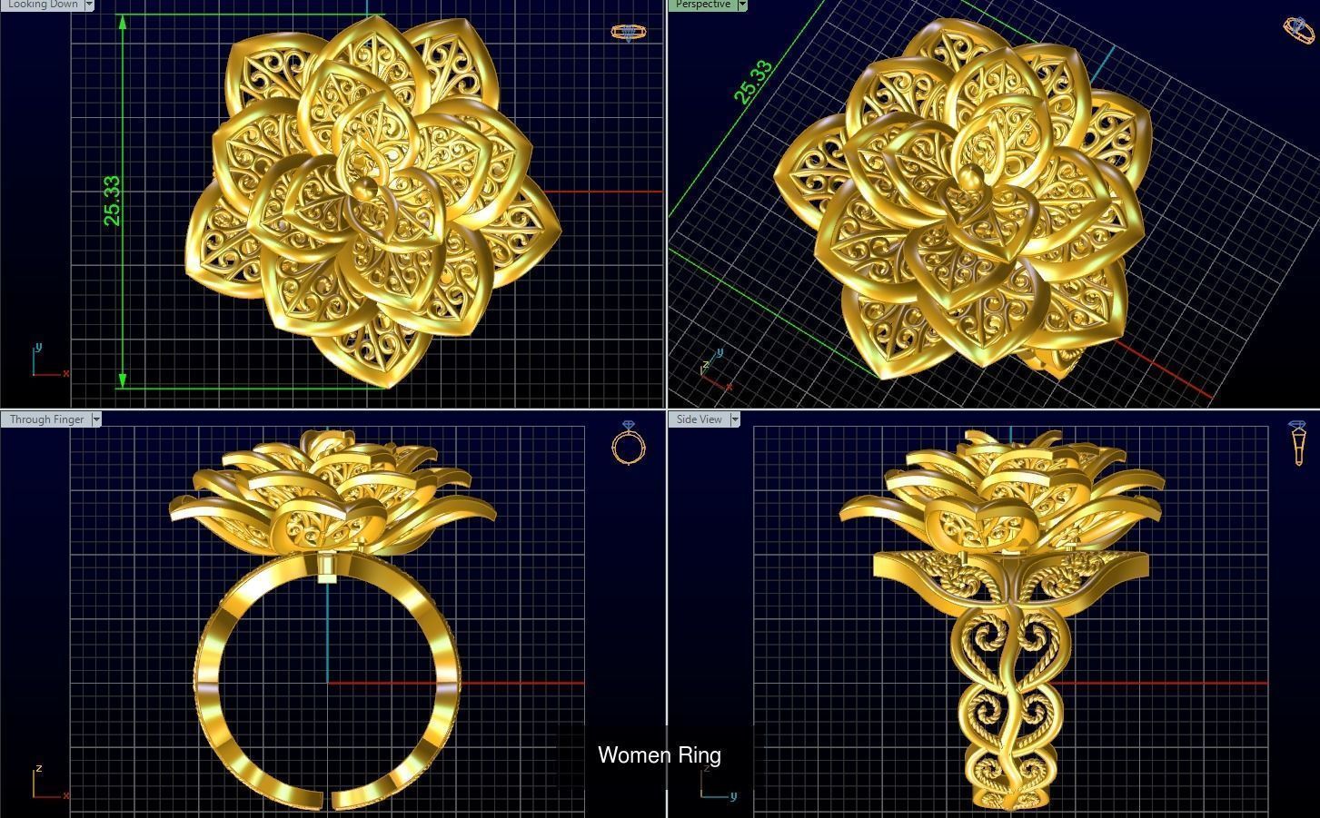 Girl Rings 3D Model Collection_20