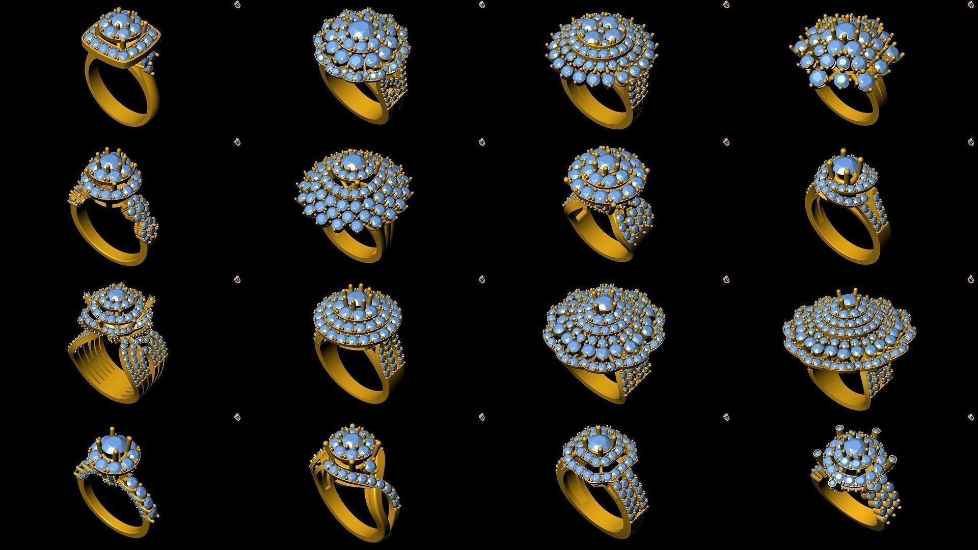 Girl Rings 3D Model Collection_7