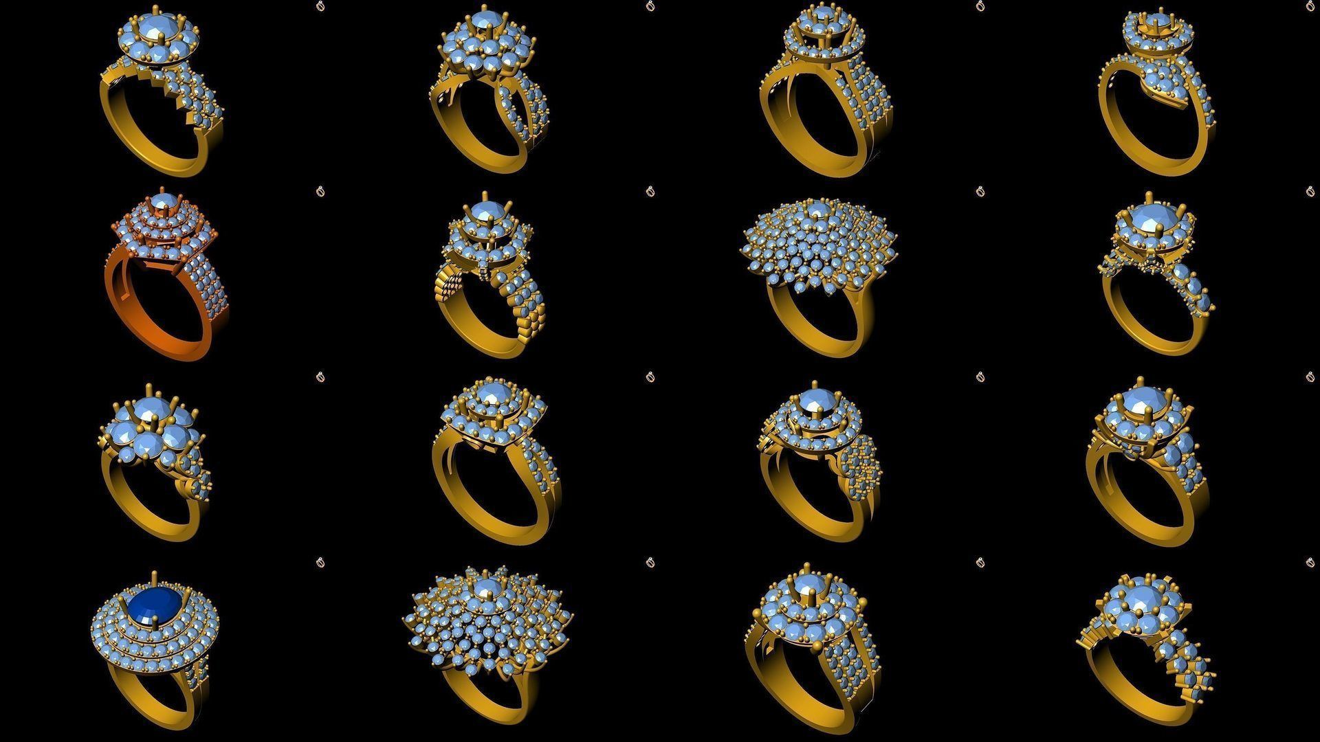 Girl Rings 3D Model Collection_3