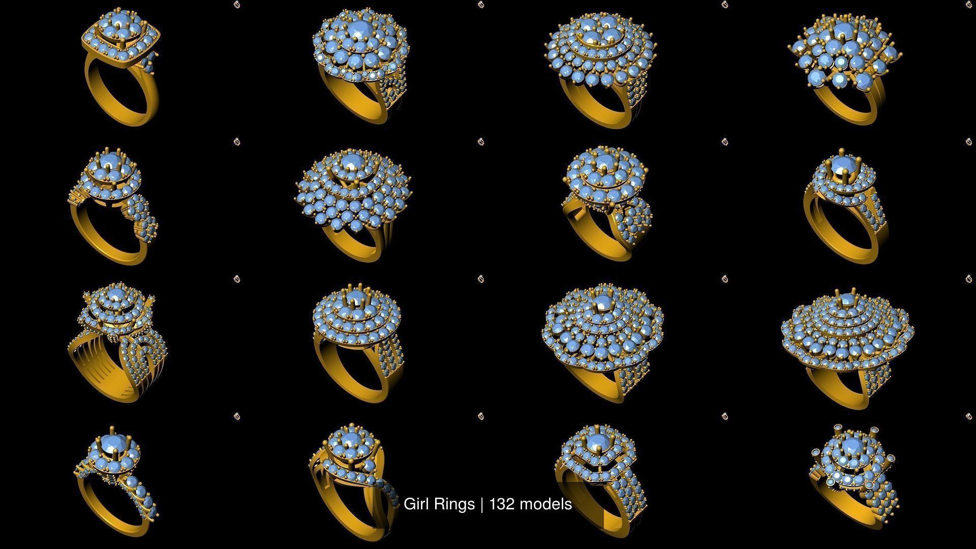 Girl Rings 3D Model Collection_8
