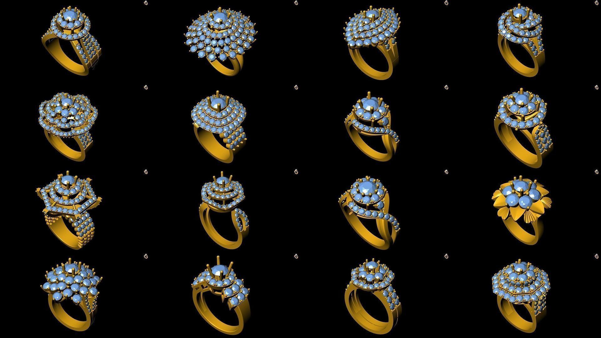 Girl Rings 3D Model Collection_13
