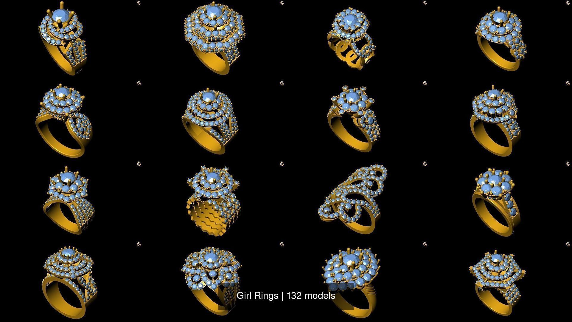 Girl Rings 3D Model Collection_6