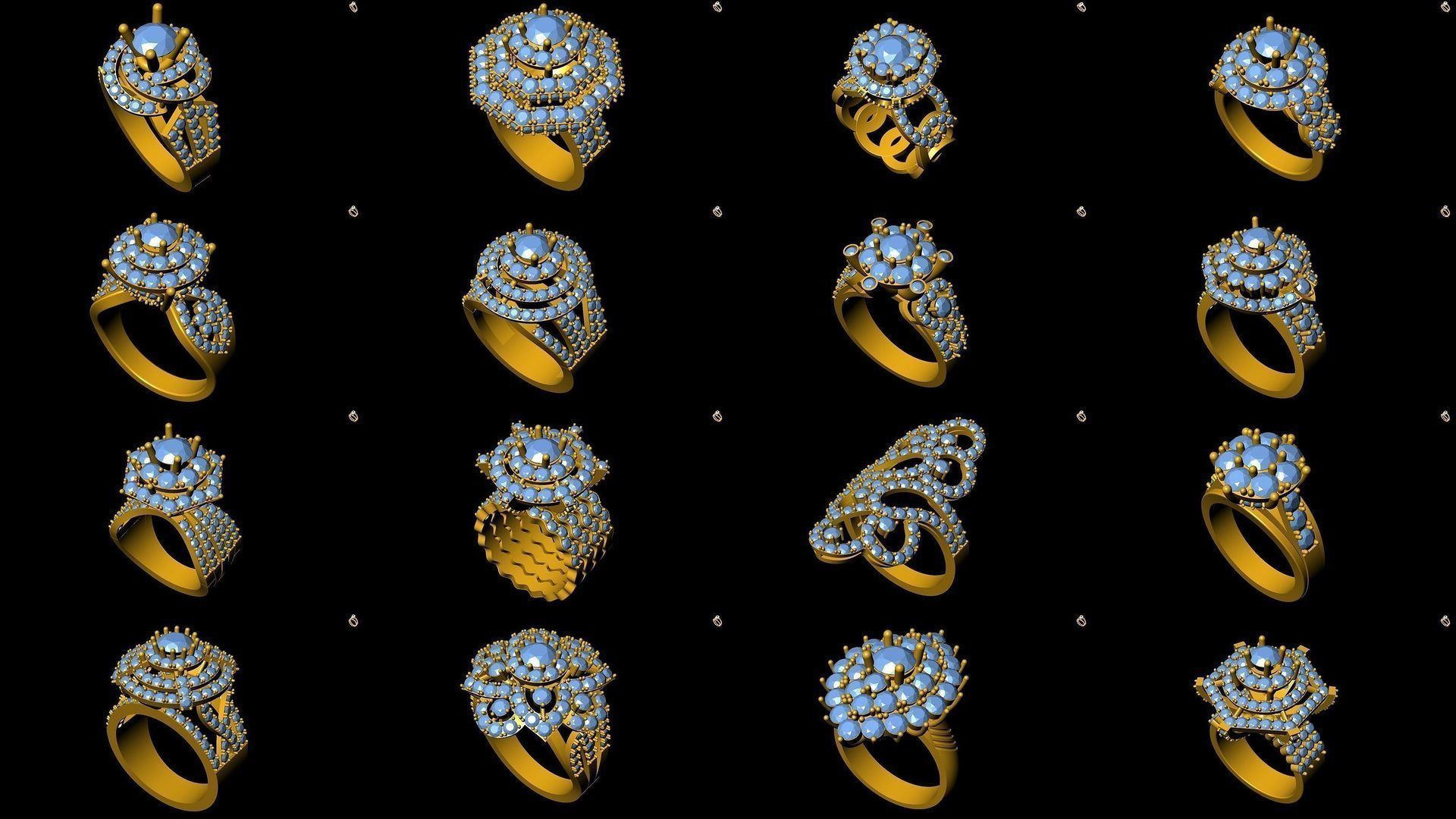 Girl Rings 3D Model Collection_5