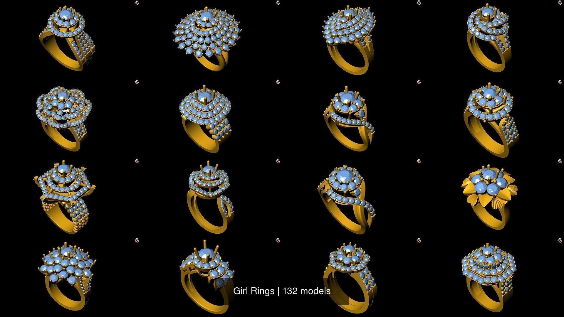 Girl Rings 3D Model Collection_14