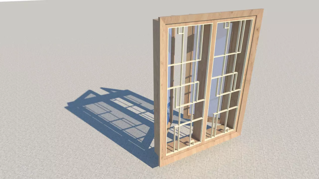 Window with 2 door Free 3D model
