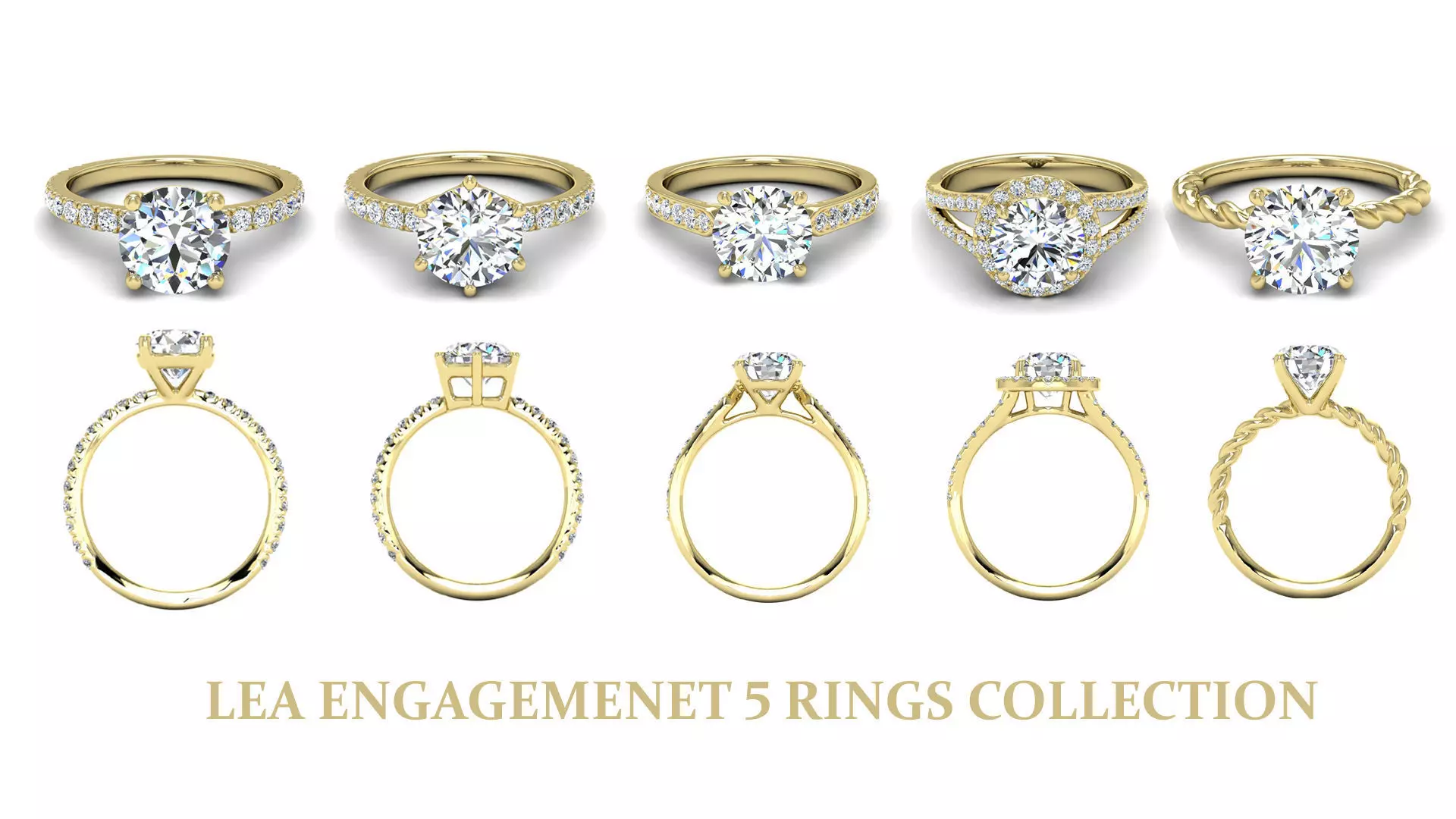 ENGAGEMENT RINGS COLLECTION LEA 3D Model Pack