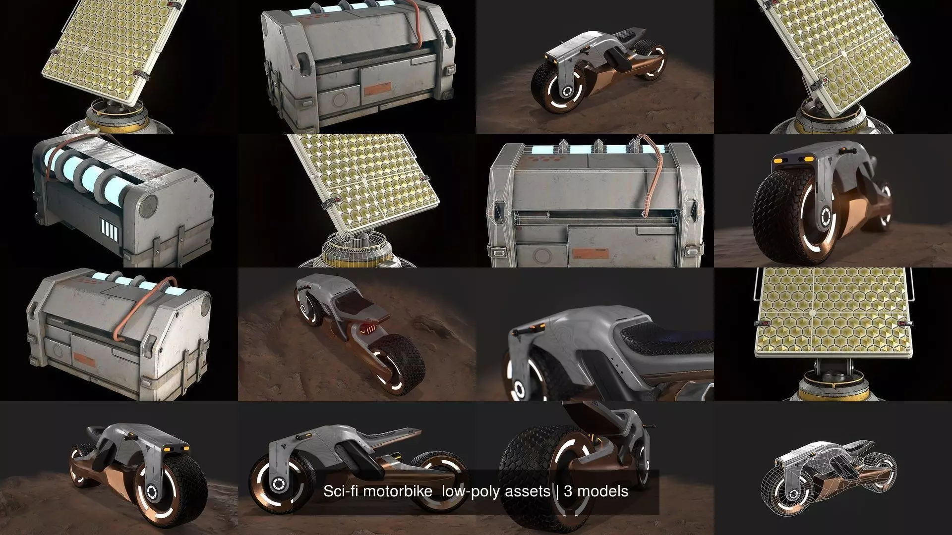 Sci-fi motorbike  low-poly assets 3D Model Collection_0