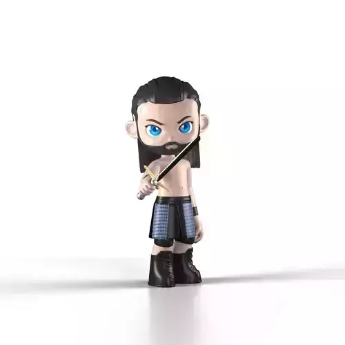 wwe drew mcintyre 3d cartoon Low-poly 3D model