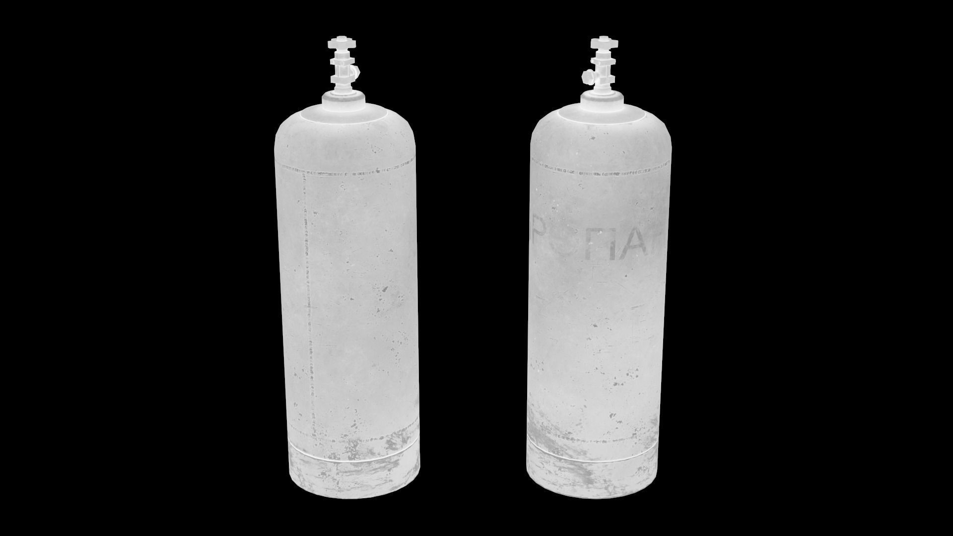 Used Soviet Gas Cylinder Low-poly 3D model_6