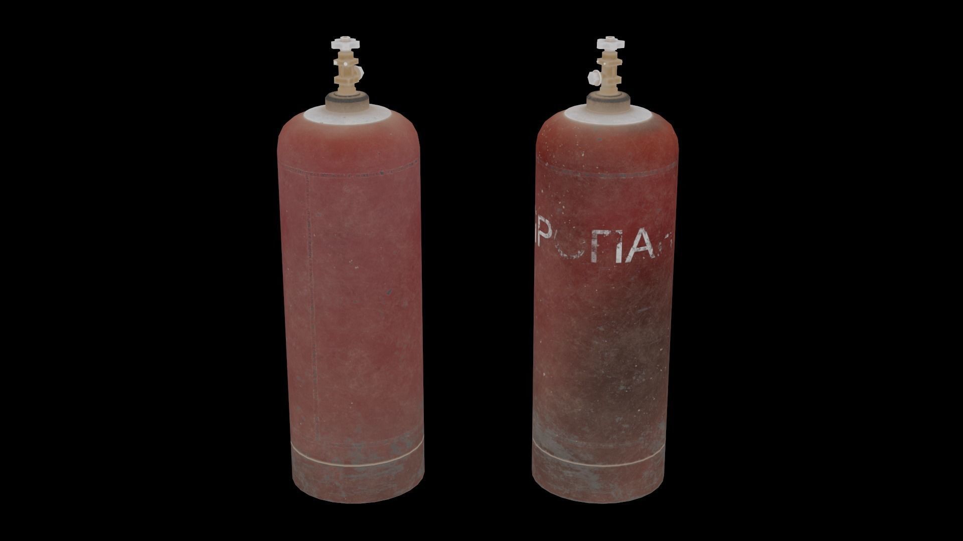 Used Soviet Gas Cylinder Low-poly 3D model_5