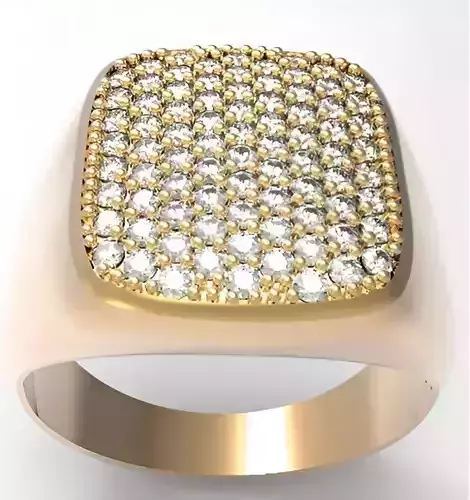 Diamond Head Mens Ring 3dm stl renders details 