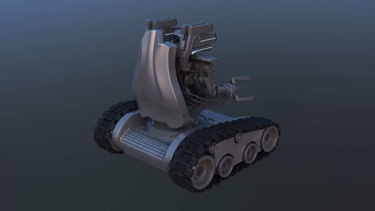 Track Drive Battle Robot 3D model_16