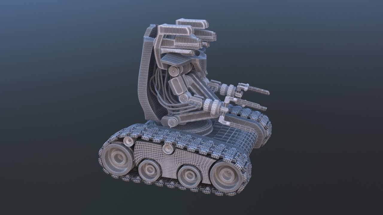 Track Drive Battle Robot 3D model_25