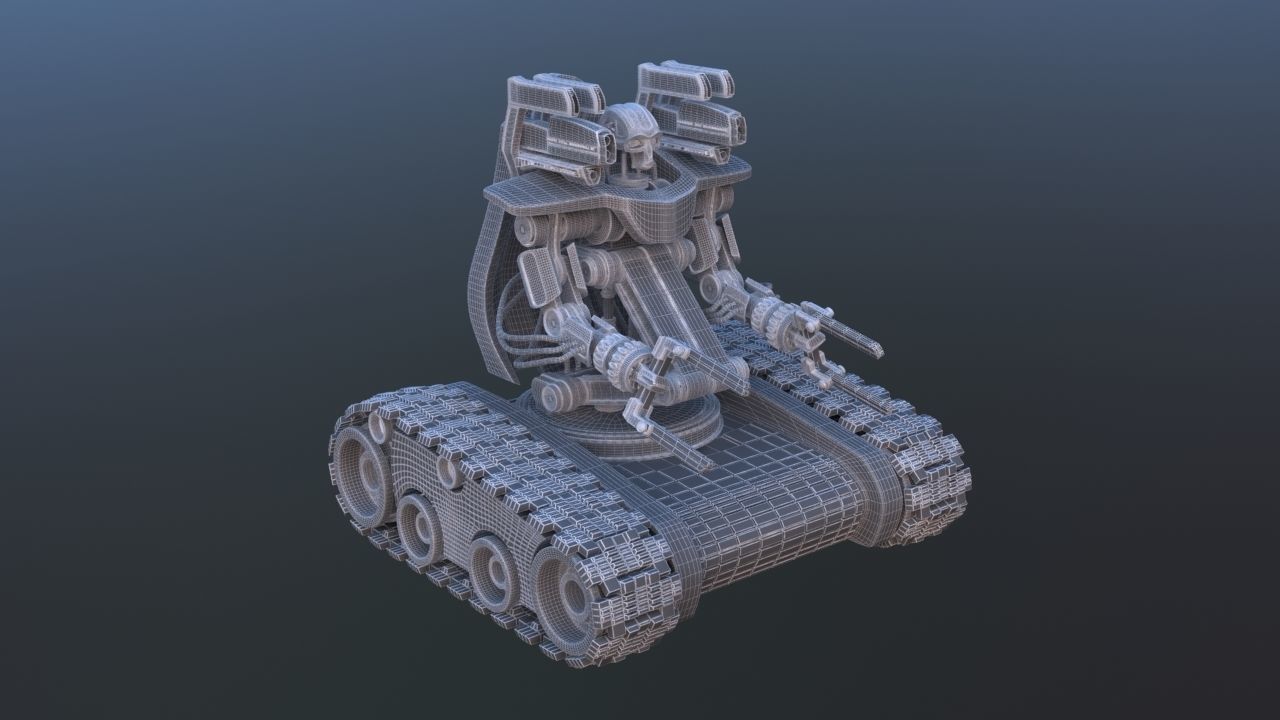 Track Drive Battle Robot 3D model_24